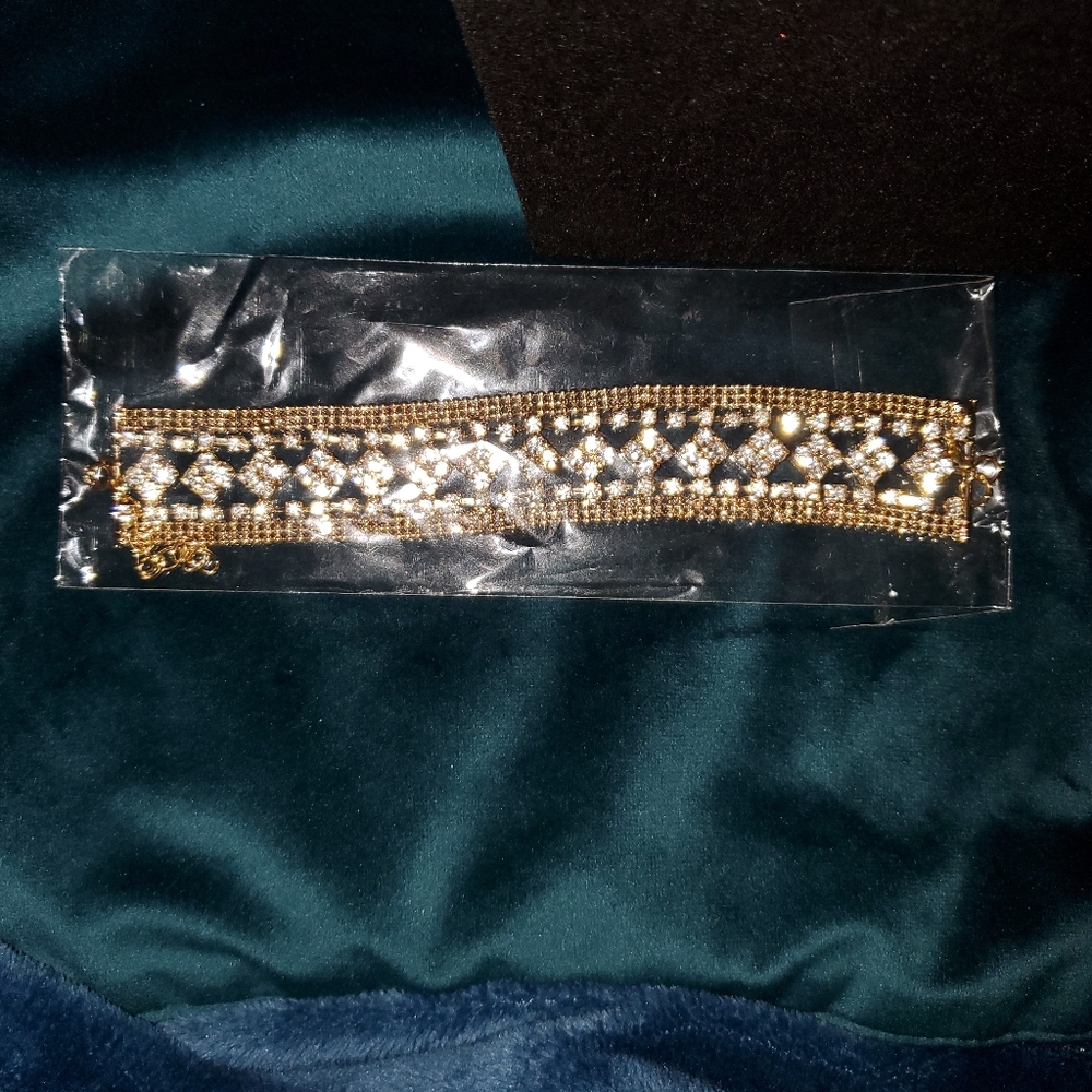 Handset Rhinestone Adjustable Bracelet